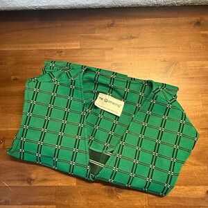 Vintage The Gathering Sears Plaid Vest‎ Women Black Green Pockets Buttons